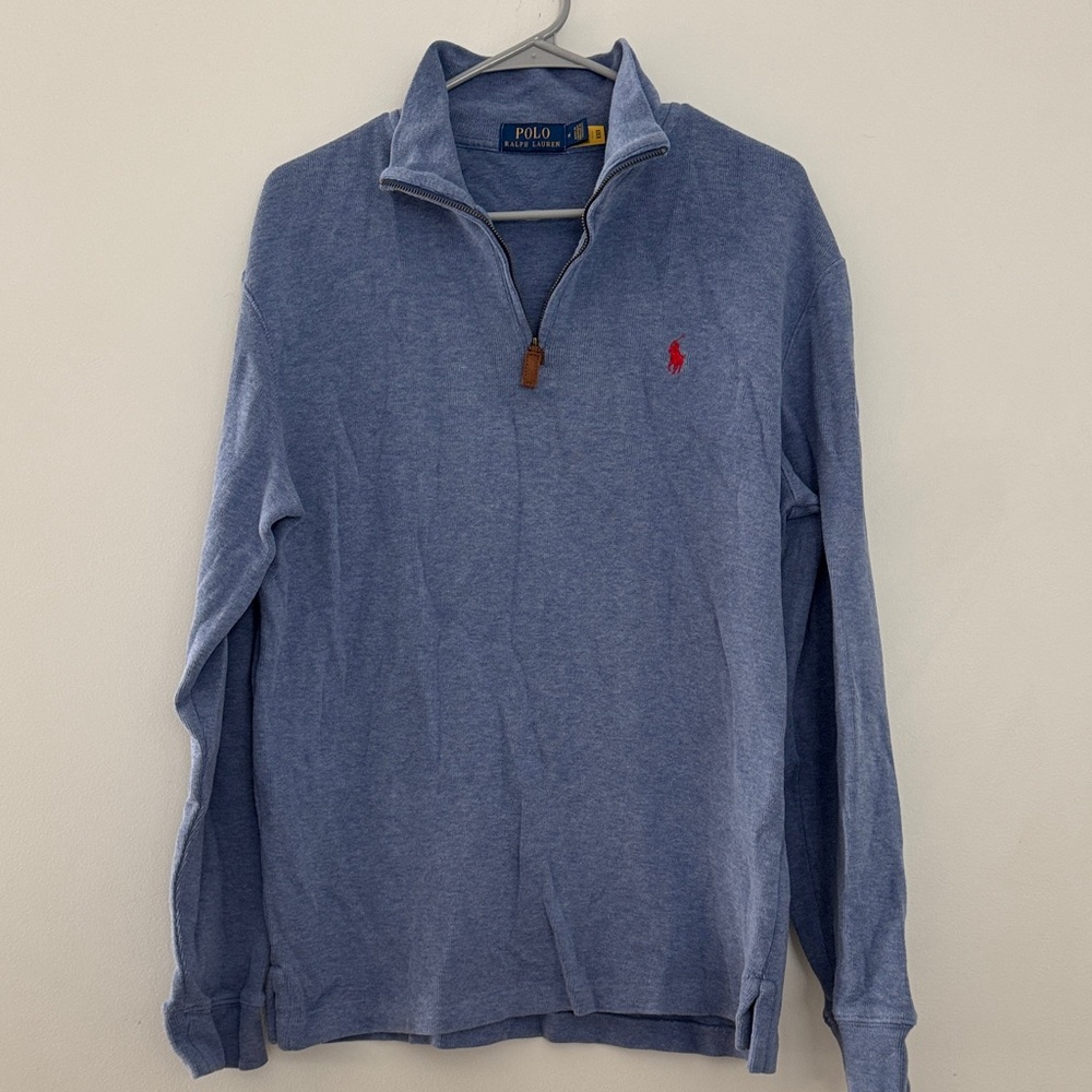 Polo by Ralph Lauren Men's Heather Blue Quarter-Zip Sweatshirt